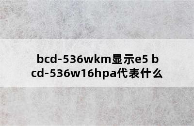 bcd-536wkm显示e5 bcd-536w16hpa代表什么